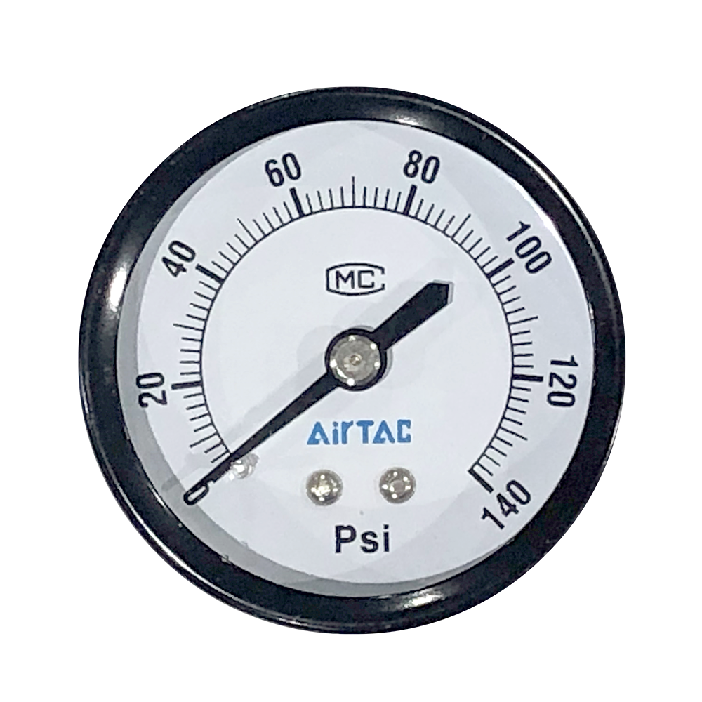 F-GS4004P AIRTAC GAUGE BACK MOUNT 0-60 PSI 40MM DIAL 1/8" NPT